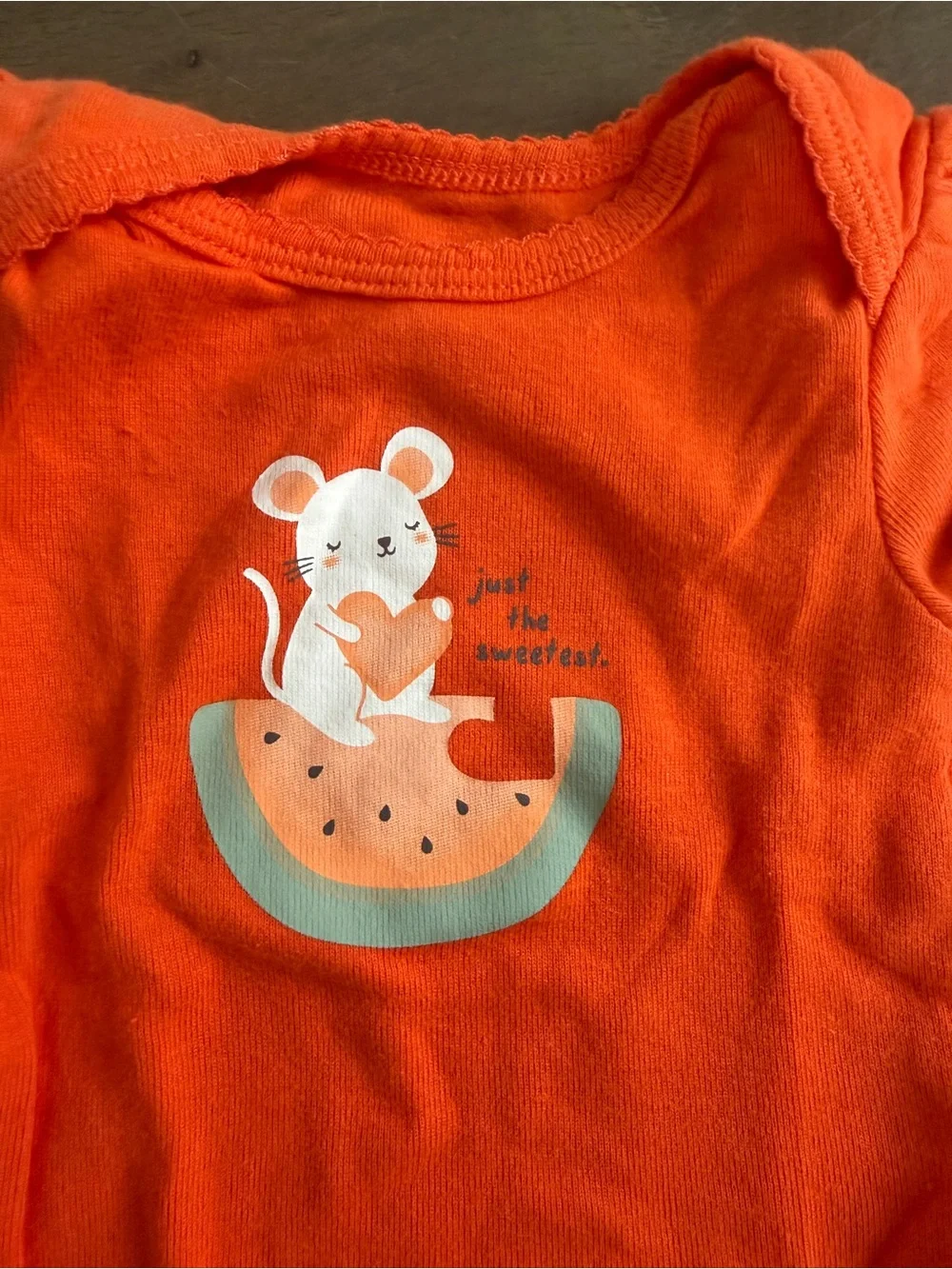 Carter's Baby 3M 3pc Cotton Knit Fruit Mouse Short Sleeve Bodysuit Leggings
